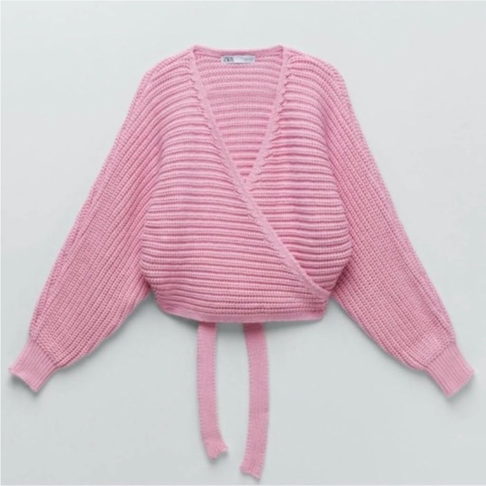 SOLD ON CURTSY Pink Zara Wrap Sweater